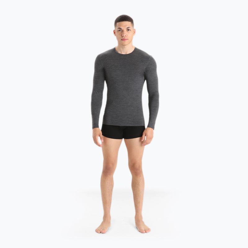 Pánske termo tričko longsleeve icebreaker Merino 150 Anatomica Crewe jet heather 2