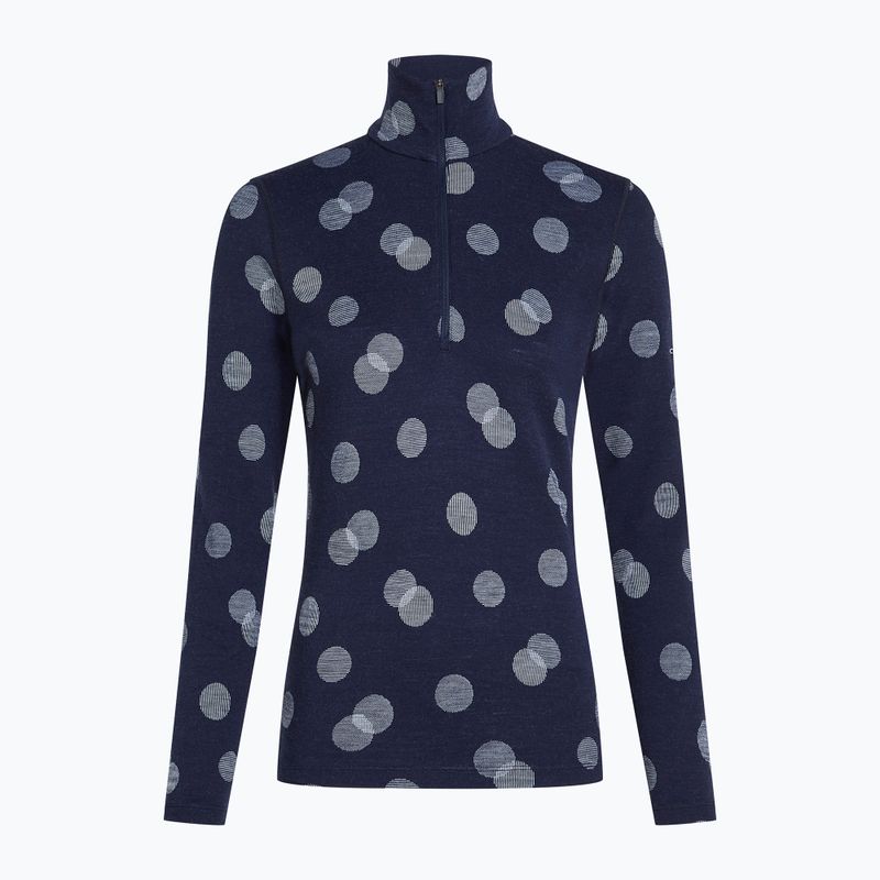 Dámska termo mikina Icebreaker Merino 260 Vertex LS Half Z Falling Flakes midnight navy/ snow/j 7