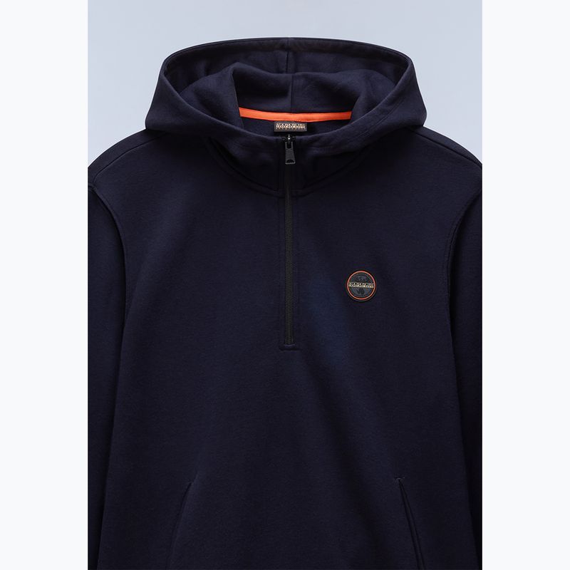 Pánska mikina Napapijri B-Badge Half Zip Hooded blu marine 8