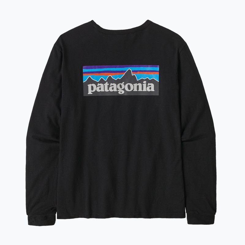 Dámske tričko longsleeve Patagonia P-6 Logo Responsibili-Tee black 4