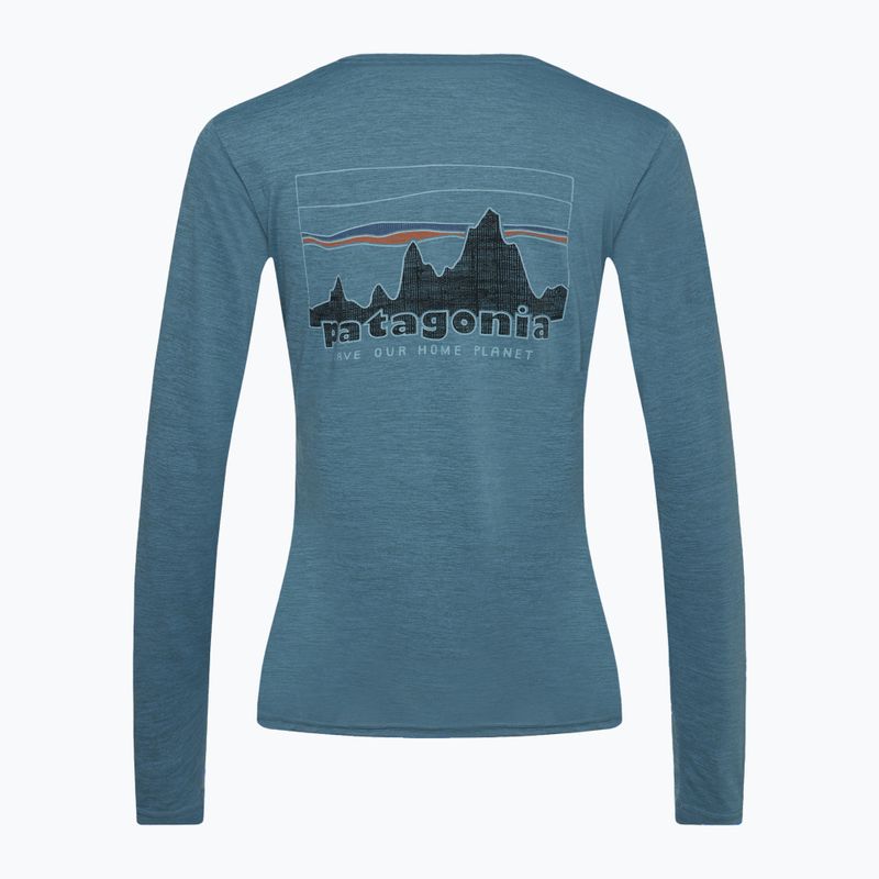 Dámske grafické tričko Patagonia Cap Cool Daily 73 skyline/light plume grey x-dye longsleeve 4