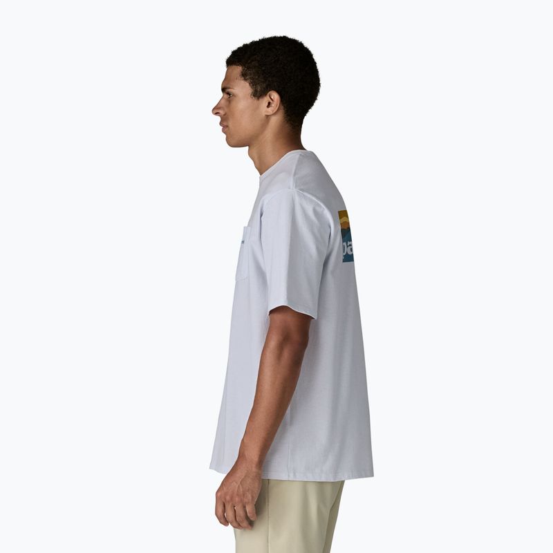 Pánske tričko Patagonia Boardshort Logo Pocket Responsibili white 4