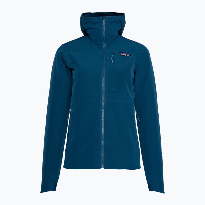 Dámska softshellová bunda Patagonia R1 CrossStrata Hoody lagom blue 10