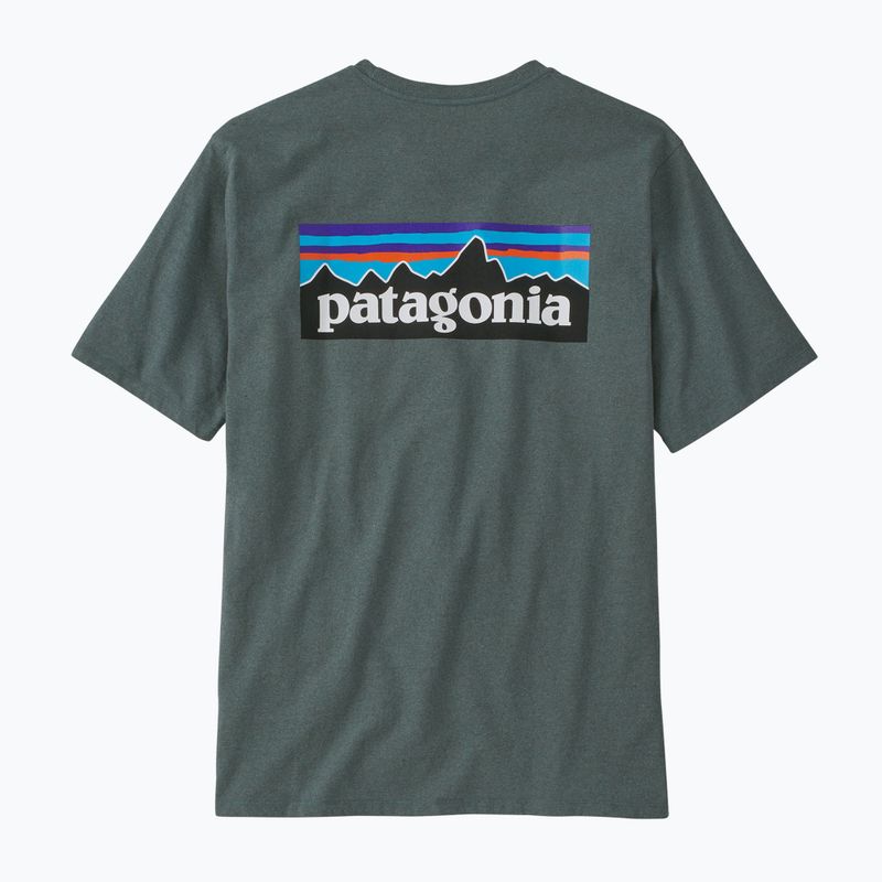 Pánske trekingové tričko Patagonia P-6 Logo Responsibili-Tee nouveau green 4