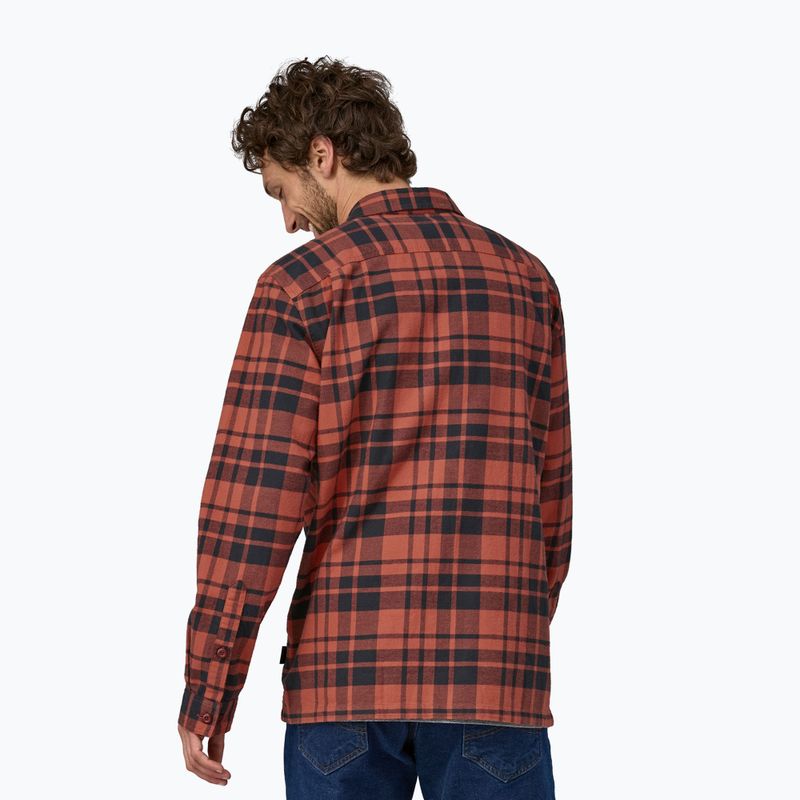 Pánska košeľa Patagonia Organic Cotton MW Fjord Flannel ice caps/burl red 2