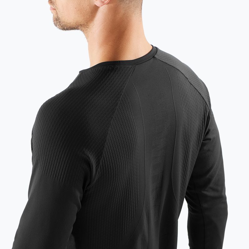 Pánske bežecké tričko s dlhým rukávom Salomon Sense Aero Seamless Tee deep black 4