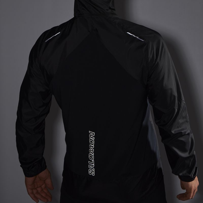 Pánska bežecká bunda Salomon Cross Wind deep black 3