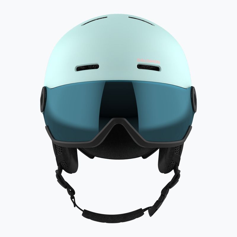 Detská lyžiarska prilba Salomon Orka Visor bleached aqua 3