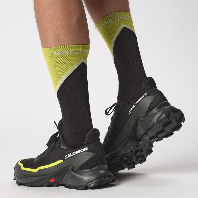 Pánska bežecká obuv Salomon Alphacross 5 GTX black/peat/sulphur spring 12