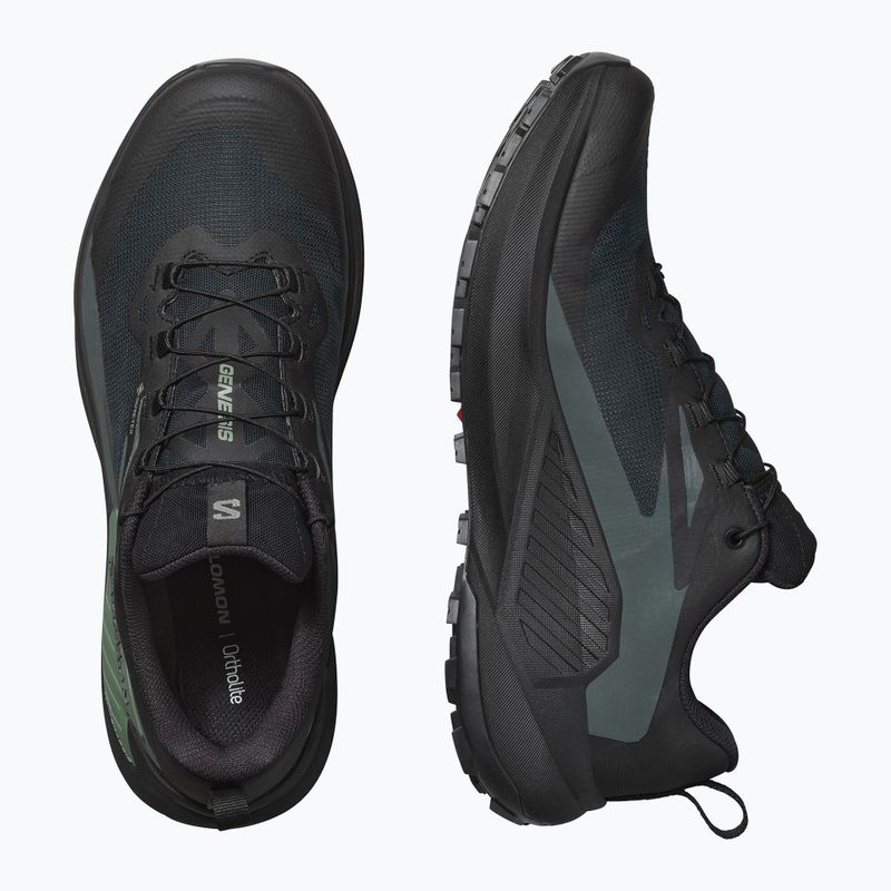Pánske bežecké topánky Salomon Genesis GTX black/agave green/urban chic 13