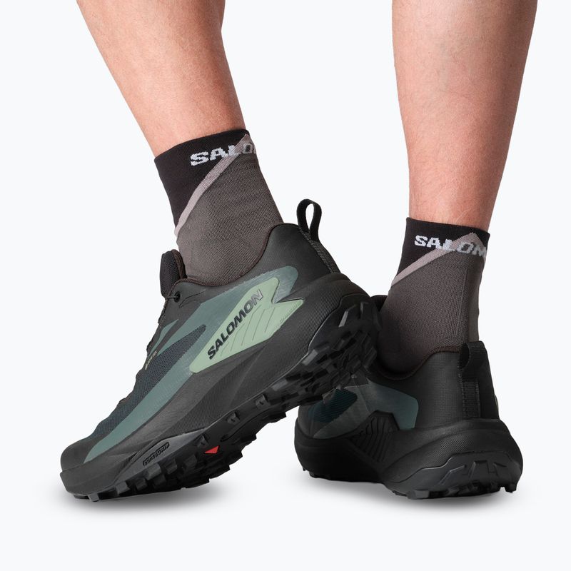 Pánske bežecké topánky Salomon Genesis GTX black/agave green/urban chic 15