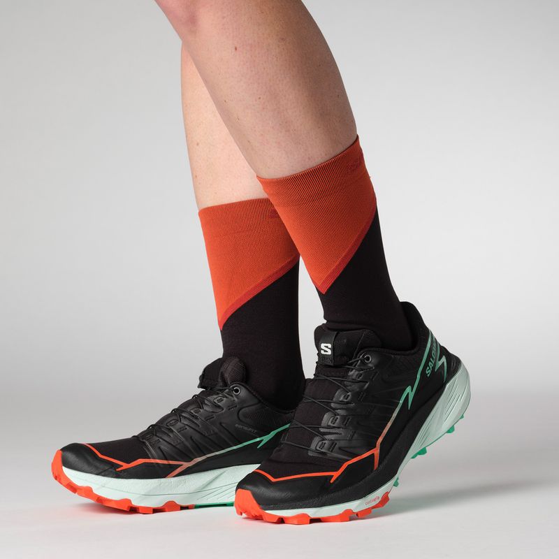 Dámske bežecké topánky Salomon Thundercross black/cherry paradajka/electric green 8