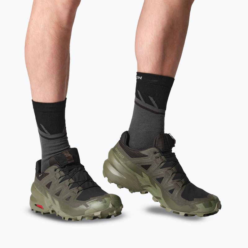 Pánske bežecké topánky Salomon Speedcross 6 GTX black/peat/deep lichen green 7