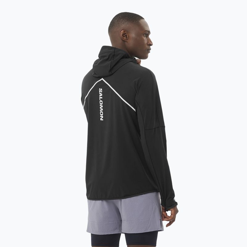 Pánska bežecká mikina Salomon Sense Aero Hybrid Half Zip Hooded deep black 2