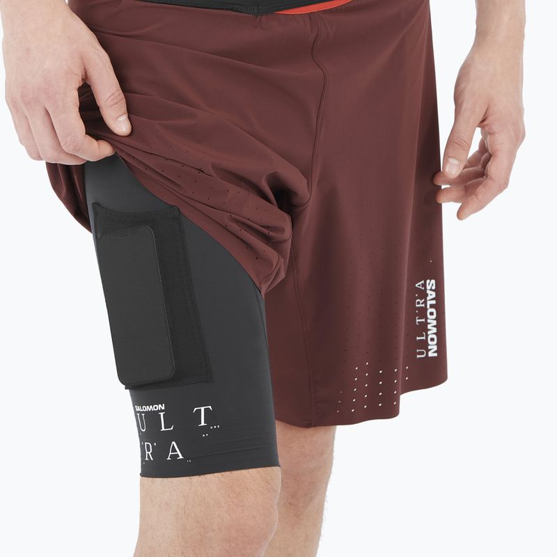 Pánske bežecké šortky Salomon S/Lab Ultra 2IN1 decadent chocolate 5