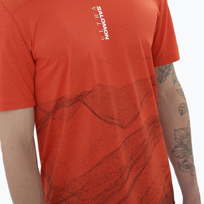 Pánske bežecké tričko Salomon S/Lab Ultra Tee Aop burnt sienna 3