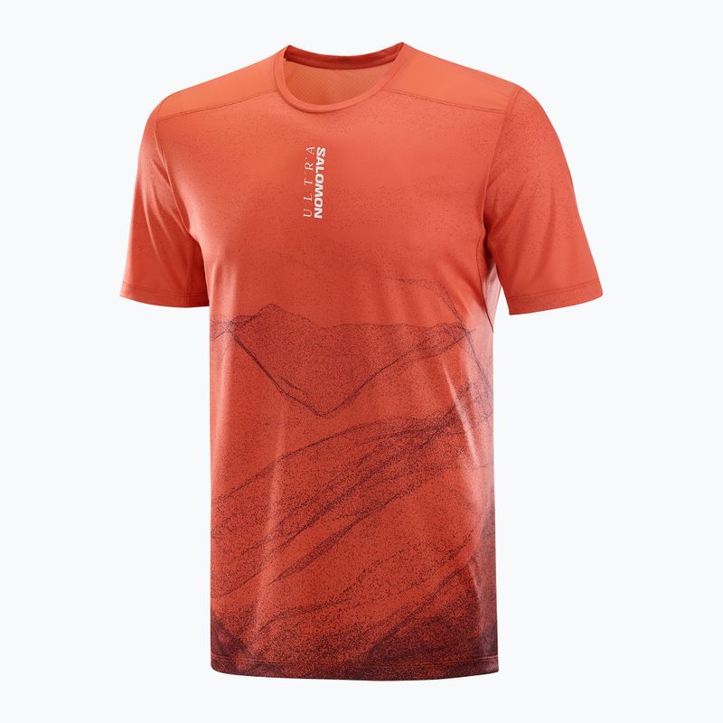 Pánske bežecké tričko Salomon S/Lab Ultra Tee Aop burnt sienna 4