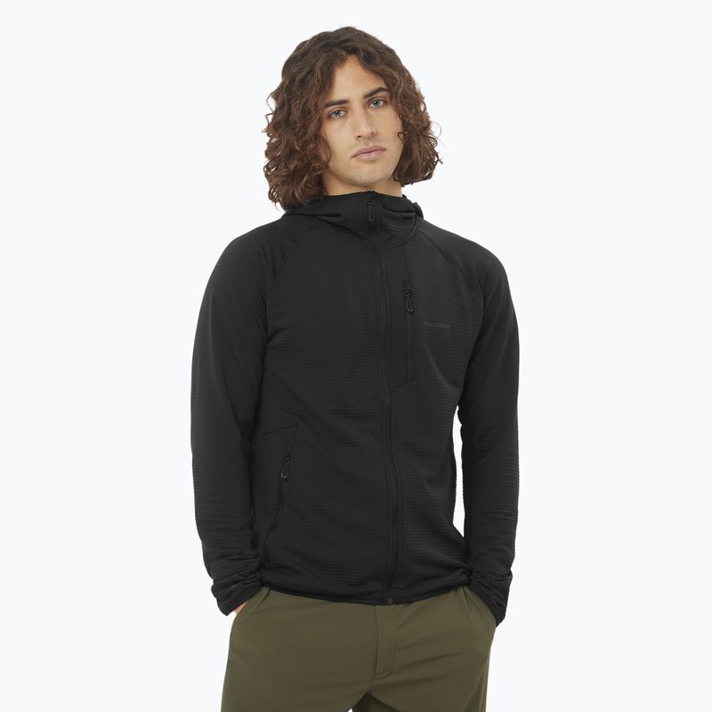 Pánska trekingová bunda Salomon Sntial Lightwarm Hybrid deep black