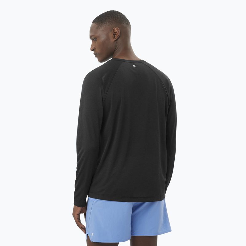 Pánske bežecké tričko s dlhým rukávom Salomon SHAKEout Core deep black 2