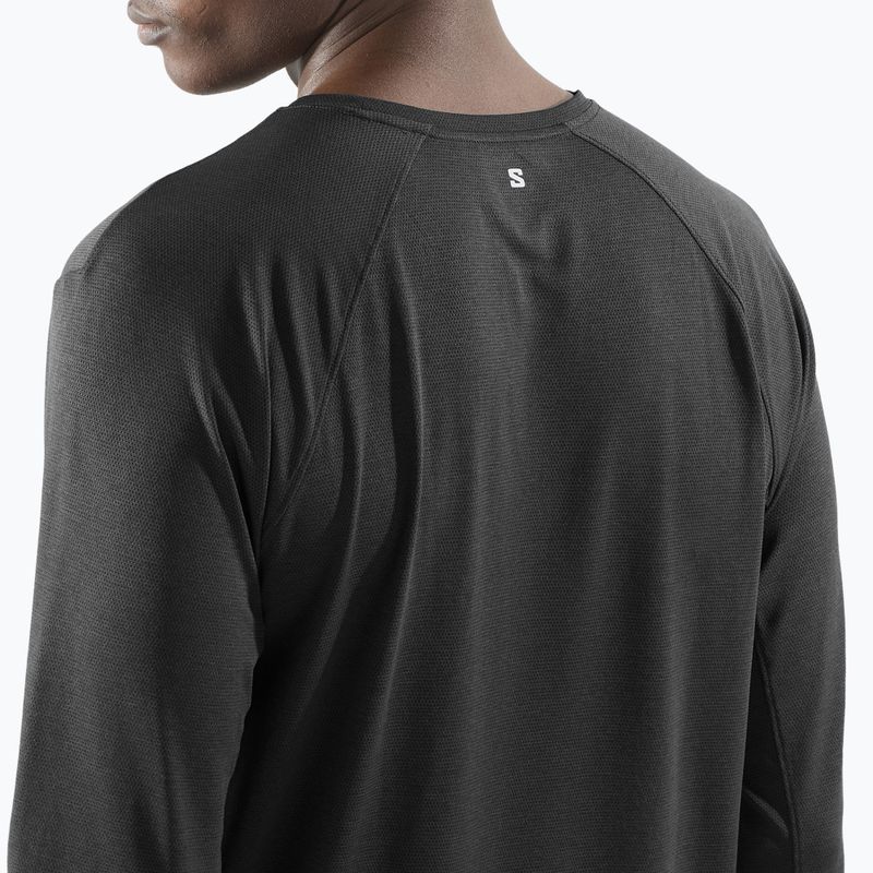 Pánske bežecké tričko s dlhým rukávom Salomon SHAKEout Core deep black 3