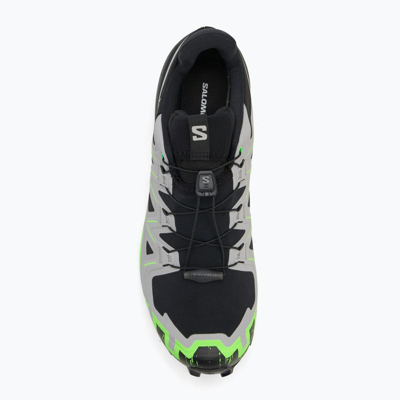 Pánske bežecké topánky Salomon Speedcross 6 GTX black/alloy/green gecko 5