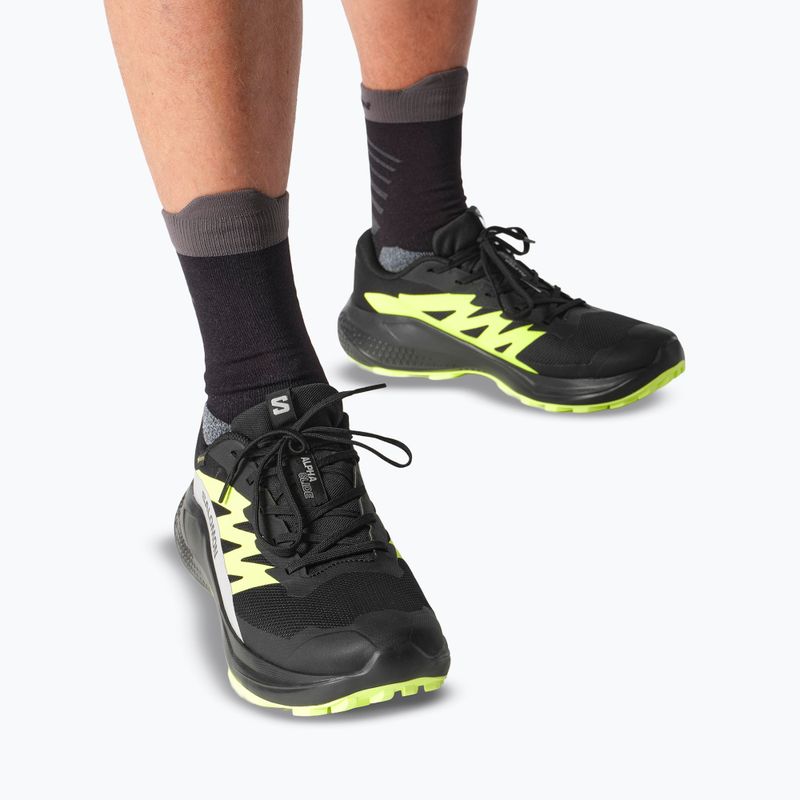 Buty do biegania meskie Salomon Alphaglide GTX black/alloy/sharp green 6