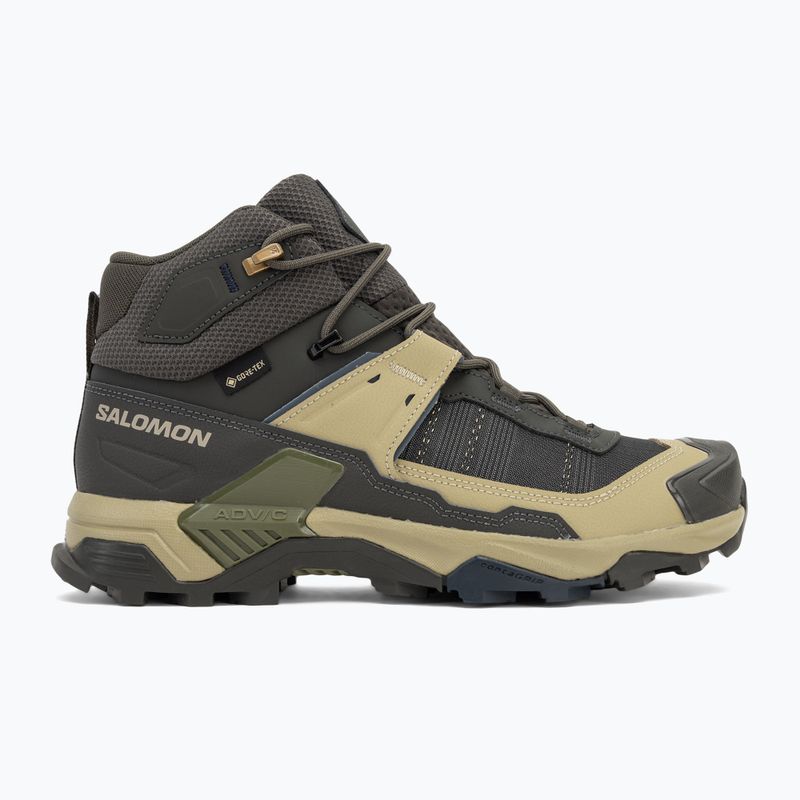 Pánske trekové topánky Salomon X Ultra 5 MID GTX peat / gray green / blue nights 2