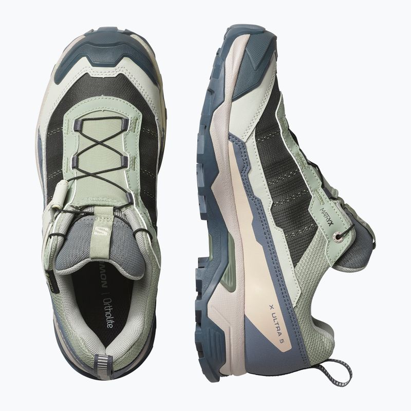 Dámske trekové topánky Salomon X ULTRA 5 GTX seagrass / turbul ence / tender peach 6