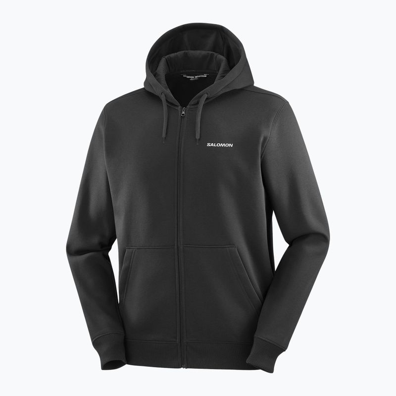 Pánska mikina Salomon Logo Full Zip Hoodie deep black 4