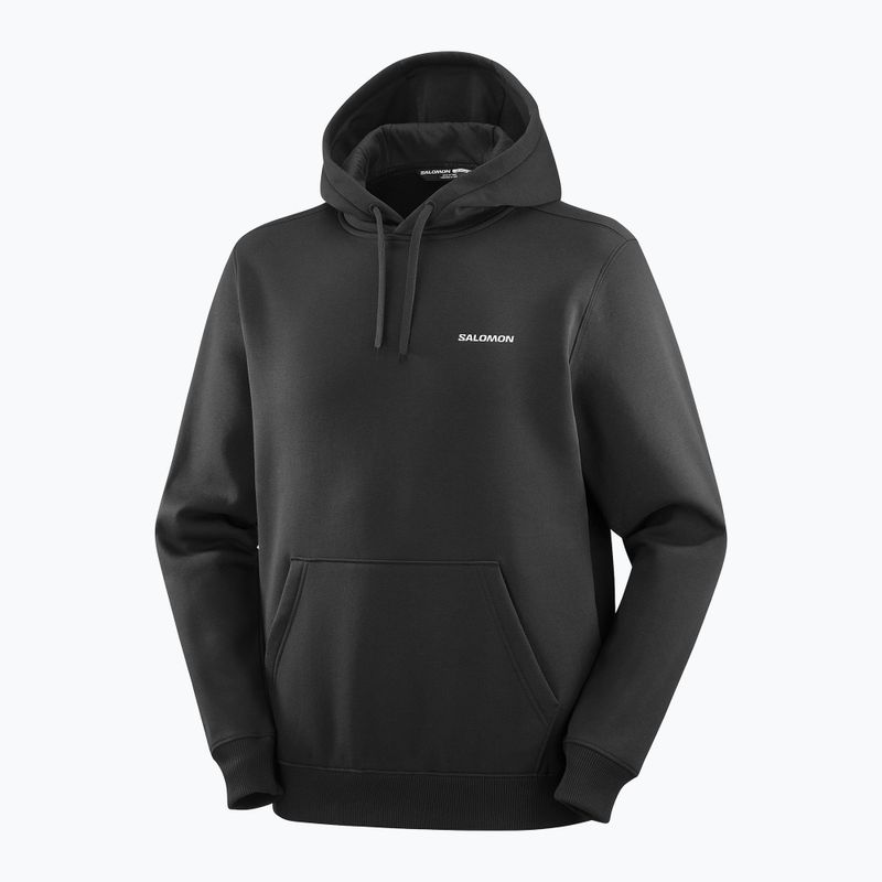 Pánska mikina Salomon Chest Logo Hoodie deep black 3