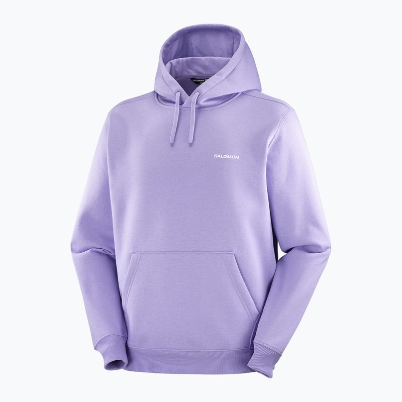 Pánska mikina Salomon Logo Hoodie violet tulip 3