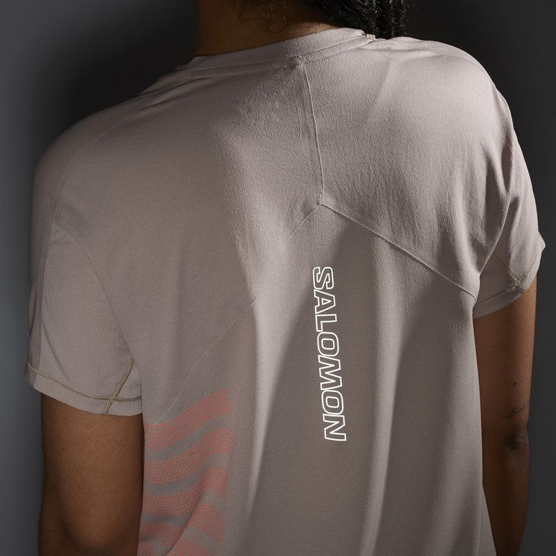 Dámske bežecké tričko Salomon Sense Aero Tee GFX etherea/neon flame 3