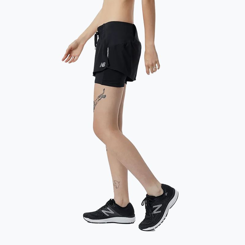 Dámske bežecké šortky New Balance Impact Run 2In1 black WS21270BK 2