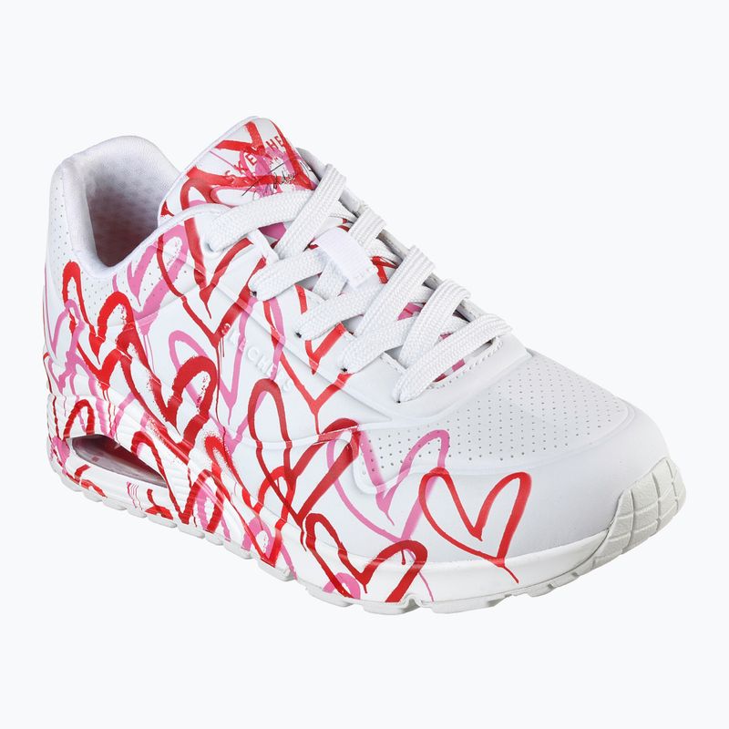 Dámske topánky SKECHERS JGoldcrown Uno Spread The Love white/red/pink 8