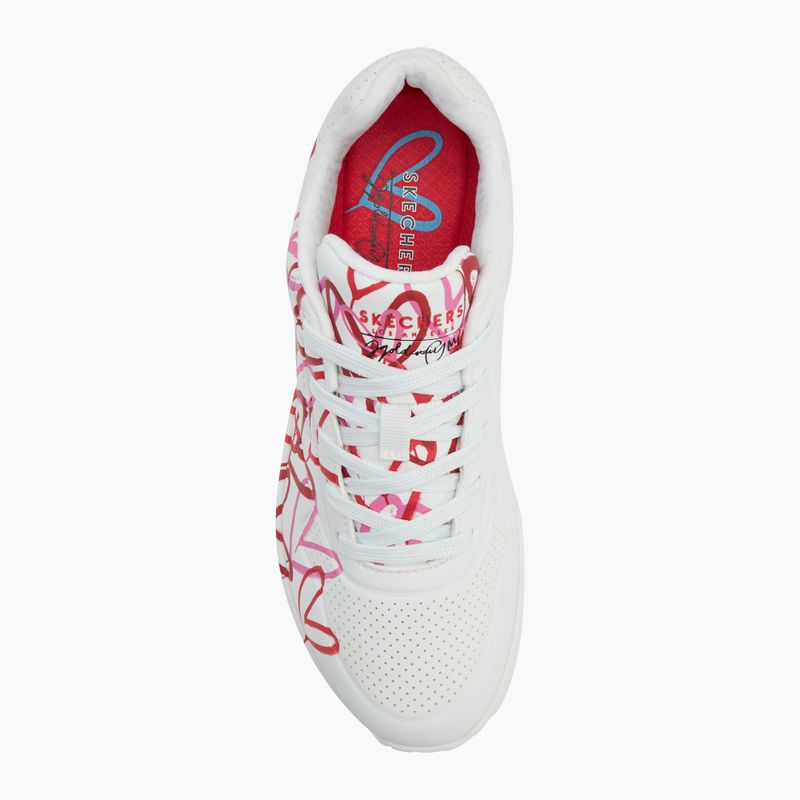 Dámske topánky SKECHERS JGoldcrown Uno Spread The Love white/red/pink 5