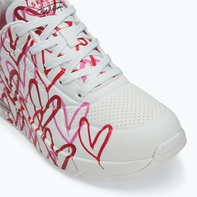 Dámske topánky SKECHERS JGoldcrown Uno Spread The Love white/red/pink 7