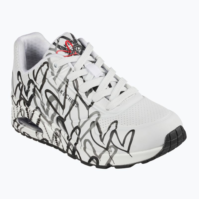 Dámske topánky SKECHERS JGoldcrown Uno Spread The Love white/black/gray 8