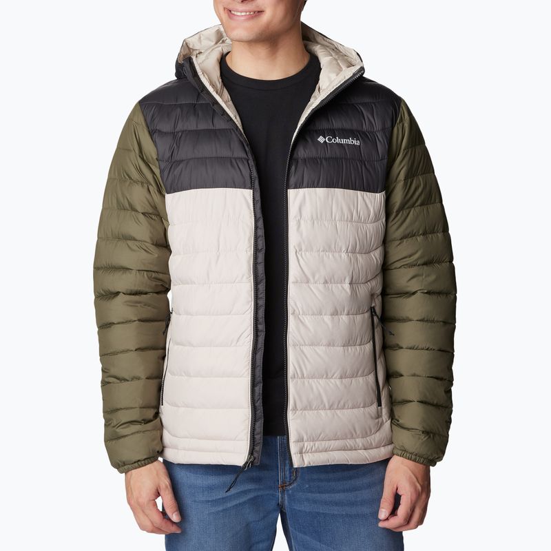 Pánska páperová bunda Columbia Powder Lite Hooded dark stone/shark/stone green