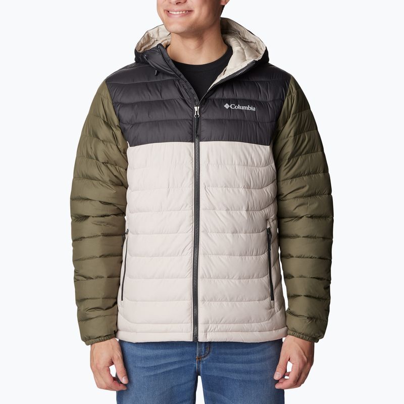 Pánska páperová bunda Columbia Powder Lite Hooded dark stone/shark/stone green 4