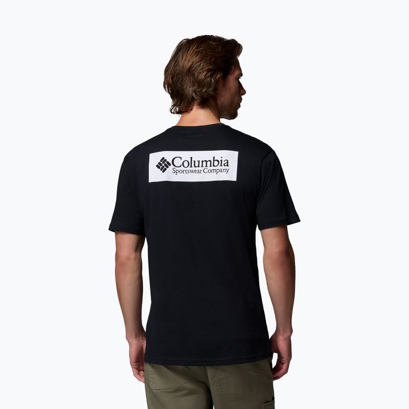 Pánske trekingové tričko Columbia North Cascades black/csc box logo 3