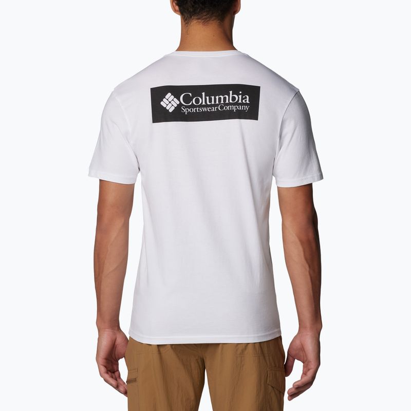 Pánske trekingové tričko Columbia North Cascades white/csc box logo 2