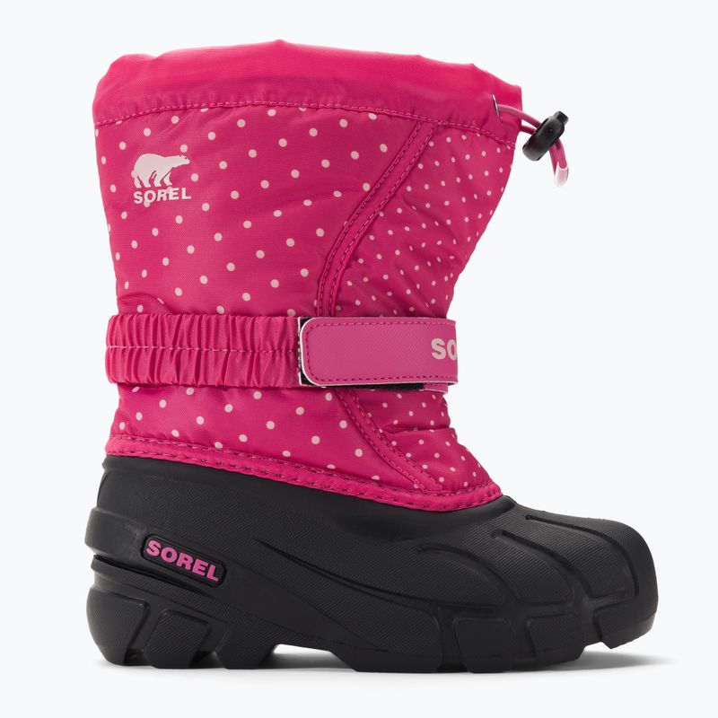 Sorel Flurry Print Girls fuchsia fizz/black detské trekové topánky 2