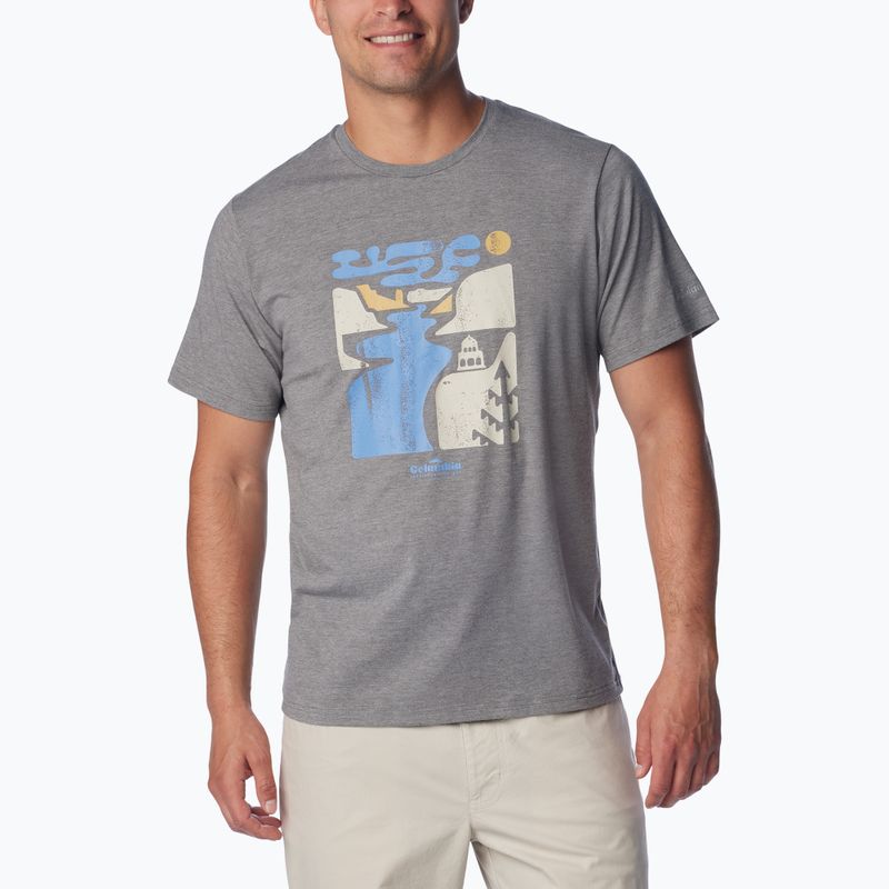 Columbia pánske trekové tričko Sun Trek Short city grey heather/simple gorge