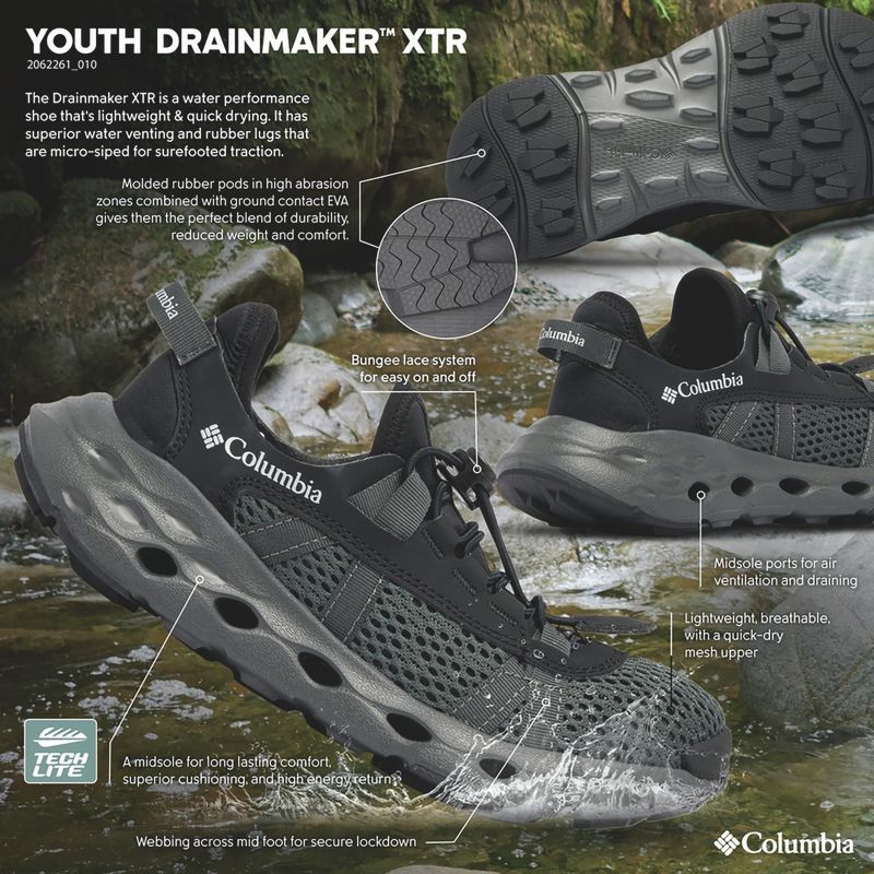 JUniorské topánky Columbia Youth Drainmaker XTR black/pure silver 8