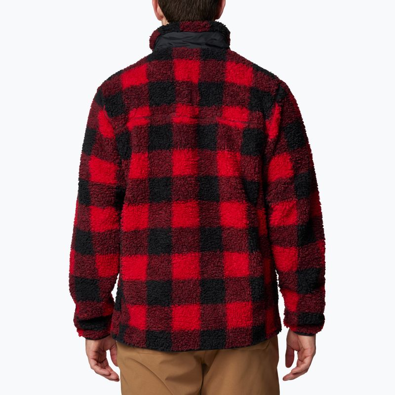 Pánska fleecová mikina  Columbia Winter Pass Printed Fleece mountain red check 2