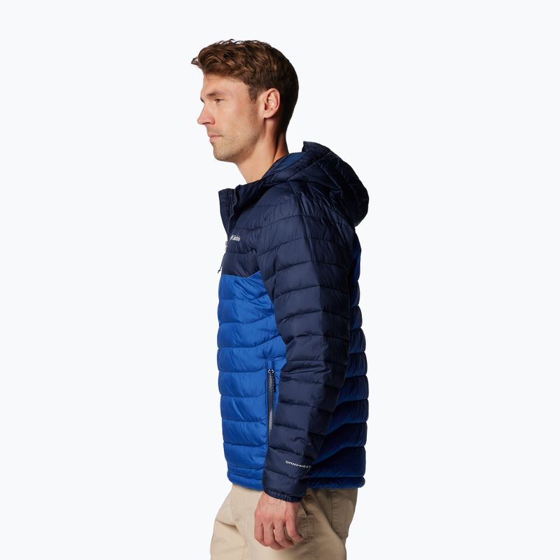 Pánska páperová bunda Columbia Powder Lite II Hooded mountain blue/ collegiate navy 3