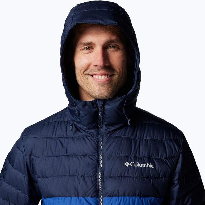 Pánska páperová bunda Columbia Powder Lite II Hooded mountain blue/ collegiate navy 7