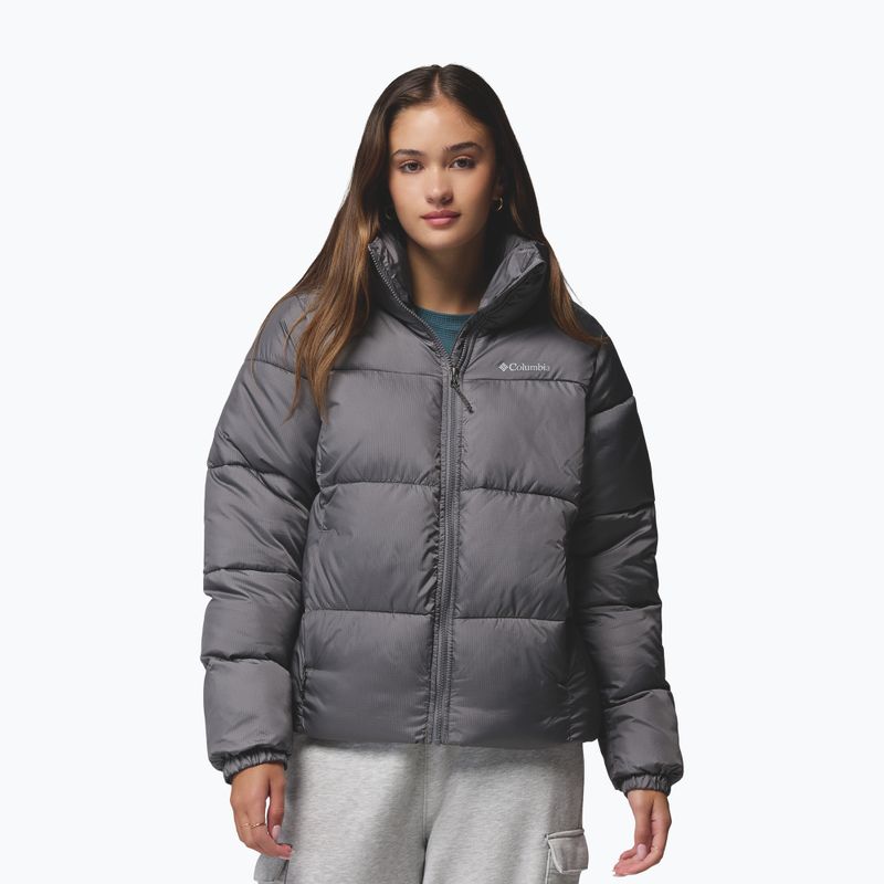 Dámska zateplená bunda Columbia Puffect II Full Zip city grey