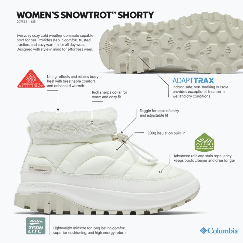 Dámske snehule Columbia Snowtrot Shorty sea salt/fig 6