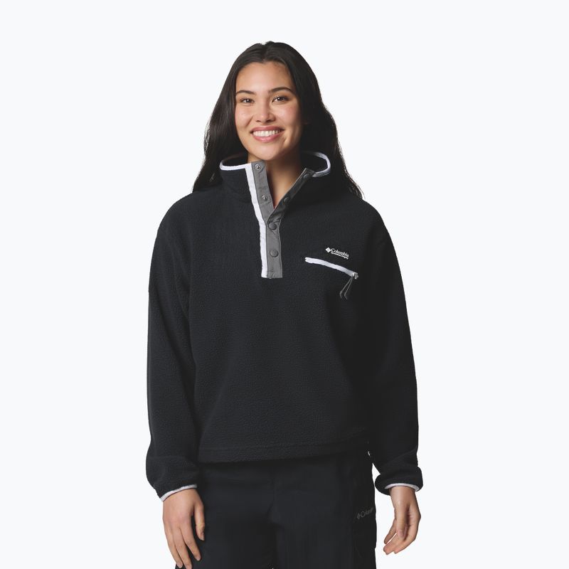 Dámska fleecová mikina Columbia Helvetia II Cropped Half Snap Fleece black
